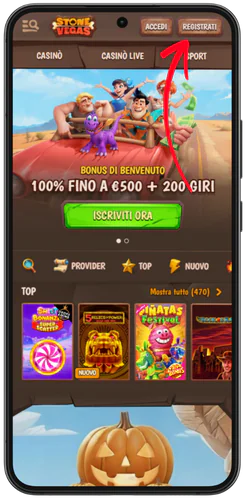 Clicca su Registrati