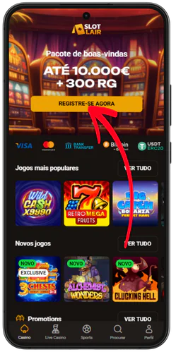 Clique em Registar