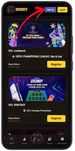 Click Sign Up